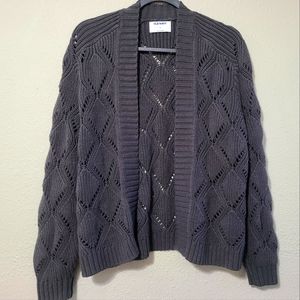 Gray knit cardigan